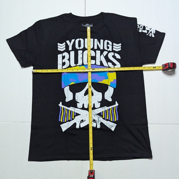 Young Bucks Bullet Club T-Shirt. Men's large. NJPW, AEW, Ring of Honor. Pre worn - Picture 6 of 6